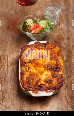 Mahlzeit, Lasagne, Käsegericht, Mahlzeiten, Lasagnen, Käsespezialitäten Stockfoto