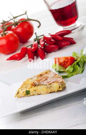 Selbst gemacht, Omelette, Frittata, Hausmaden, Omeletts, Omelette, Frittatas Stockfoto