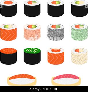 Sushi-Set, Vektorgrafik Stock Vektor
