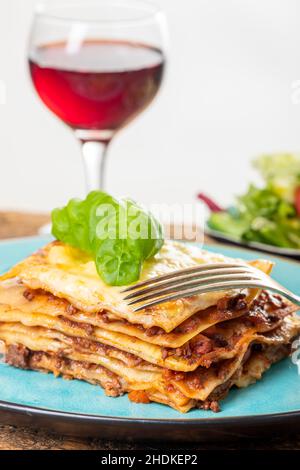 Auflauf, gebackenes Gericht, Lasagne, Auflauf, gebackene Gerichte, Lasagnen Stockfoto