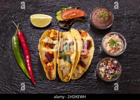 taco, mexikanische Küche, Tacos, mexikanische Küche, mexikanische Küche Stockfoto