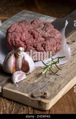 Hackfleisch, Hackfleisch, Hackfleisch, Hackfleisch, Hackfleisch, Hackfleisch Stockfoto