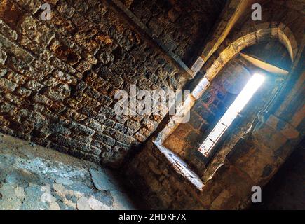 Eine Gefängniszelle im viktorianischen Stil, in der einst einige der gefährlichsten Verbrecher Großbritanniens untergebracht waren. Stockfoto