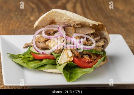 Döner Kebab, Sandwich, Kalbfleisch, Döner Kebab, Sandwichs, Kalbfleisch Stockfoto