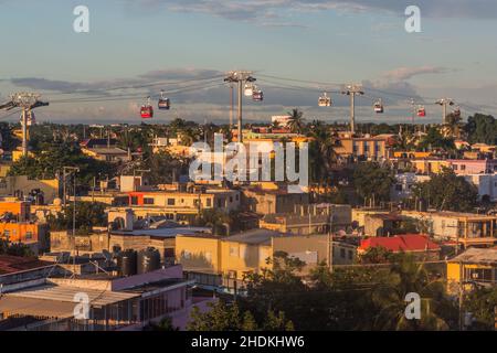 Teleferico (Seilbahn) in Santo Domingo, der Hauptstadt der Dominikanischen Republik. Stockfoto