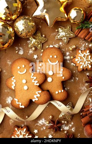 weihnachtskekse, Lebkuchenmann, weihnachtskeks, Lebkuchenmänner Stockfoto