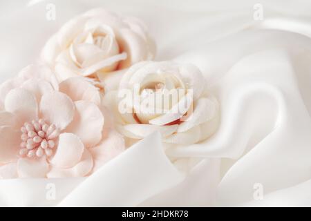 Hochzeit, Hochzeit, Pastell, Stoffrose, Hochzeiten, Ehen, Pastelle, künstliche Blume, künstliche Rose, Stoffblume, Stoffrosen, Seidenblume, Stockfoto