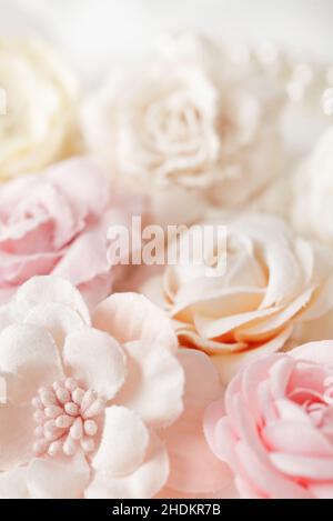 Hochzeit, Ehe, Stoffrose, Hochzeiten, Hochzeiten, Künstliche Blume, künstliche Rose, Stoffblume, Stoffrosen, Seidenblume, Seidenrose Stockfoto