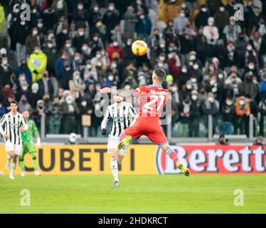 Turin, Italien. 06th Januar 2022. Matteo Politano (SSC Napoli) während der italienischen Meisterschaft Serie A Fußballspiel zwischen Juventus FC und SSC Napoli am 6. Januar 2022 im Allianz Stadion in Turin, Italien - Foto Nderim Kaceli/DPPI Credit: DPPI Media/Alamy Live News Stockfoto