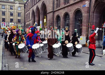 Marschmusik, Karnevalsparade, Marschmusik, Tumpeter, Karnevalsparaden Stockfoto