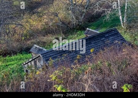 Frühwarnstation und Radarstation des Zweiten Weltkriegs, getarnt als Farm, Redwood National and State Parks, Kalifornien, USA Stockfoto