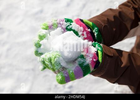 Schneeballschlacht, Schneeballschlacht, Schneeballschlacht, Schneebälle Stockfoto