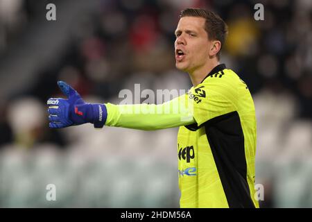 Turin, Italien, 6th. Januar 2022. Wojciech Szczesny von Juventus reagiert während des Serie-A-Spiels im Allianz-Stadion in Turin. Bildnachweis sollte lauten: Jonathan Moscrop / Sportimage Stockfoto