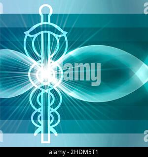 Gesundheitswesen & Medizin, Medizin, Caduceus, Gesundheitswesen & Medizin, Gesundheitswesen und Medizin, Medikamente Stockfoto