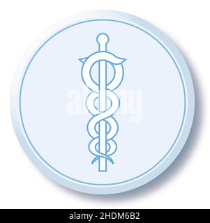 Taste, Caduceus, Tasten Stockfoto