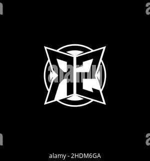 RZ Monogram-Logobuchstabe mit schlichtem, modernen Formdesign. Kreisrundes Monogramm-Logo. Stock Vektor