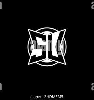 SU Monogram Logo-Buchstabe mit schlichtem, modernen Formdesign. Kreisrundes Monogramm-Logo. Stock Vektor