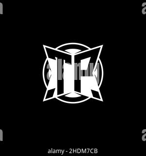 TP Monogram Logo-Buchstabe mit schlichtem, modernem Formdesign. Kreisrundes Monogramm-Logo. Stock Vektor