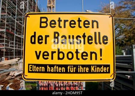 Verbot, kein Betreten, Standortschild, Verbote, Standortschilder Stockfoto