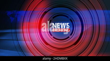 Digitale Welt aktuelle Nachrichten Hintergrund, Top-und wichtige Nachrichten in der Geschäftswelt. news Text in expandierenden und wachsenden Kreisen durch die Welt. 3D Abb. Stockfoto