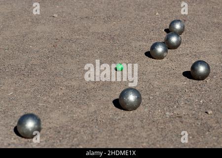 boule, Petanque, Boule-Spiel, Boule Stockfoto