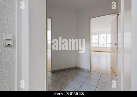 Wohnung, Türklingel, Wohnungen, Türklingeln Stockfoto