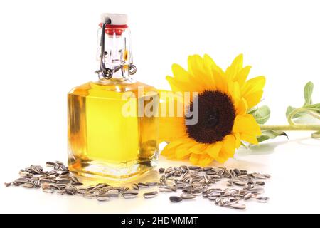 Sonnenblumenöl, Speiseöl, Sonnenblumenöle Stockfoto