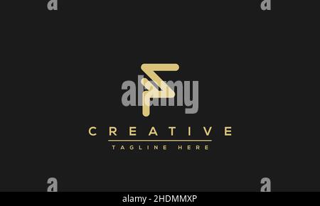 Modernes einzigartiges kreatives Alphabet Buchstaben F Logo Design, minimalistisches F Monogramm FF Initialen basierte Vektor-Symbol Stock Vektor