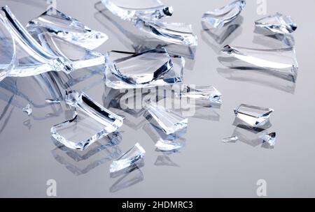 Glas, zerbrochen, Glaswaren, zerbrochenes Glas, Brokens Stockfoto