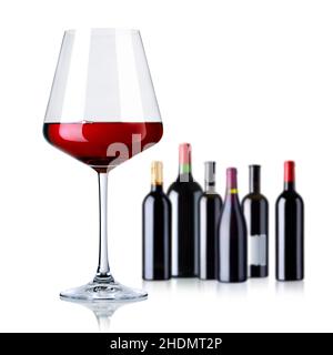 Weinglas, Rotwein, Glaswaren, Rotweine Stockfoto