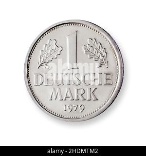 Münze, deutsche Mark, Münzen, deutsche Mark Stockfoto