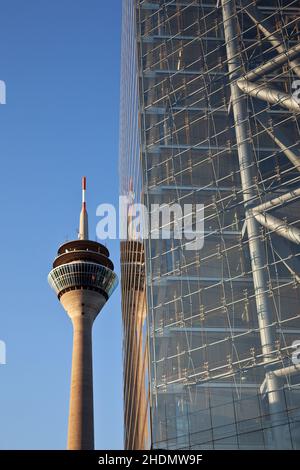 Bürogebäude, düsseldorf, rheinturm düsseldorf, Bürogebäude, Servicegebäude, Dusseldorfs, rheinturm düsseldorfs Stockfoto