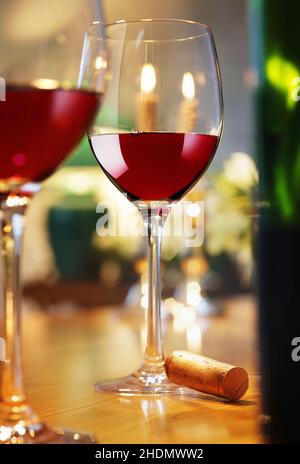 Rotwein, Rotweinglas, Rotweine Stockfoto