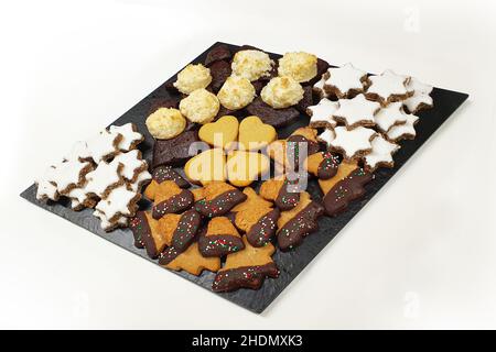 Kuchen, sternförmige Herzbonbons, leckerer Dessertkuchen Stockfoto