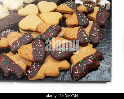 Kuchen, sternförmige Herzbonbons, leckerer Dessertkuchen Stockfoto