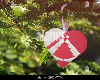 Herz, weihnachtsbaumschmuck, Herzen, Kugeln, weihnachtsschmuck, weihnachtsbaumschmuck, weihnachtsbaumschmuck Stockfoto