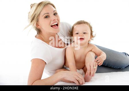 Kleinkind, Mutter, glücklich, Säugling, Säuglinge, Kleinkinder, Mama, Mütter, Mama, happies Stockfoto