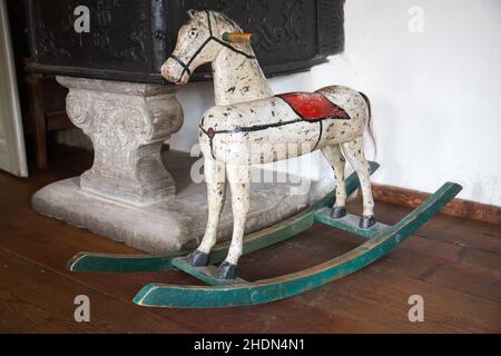 Schaukelpferd, Schaukelpferde Stockfoto