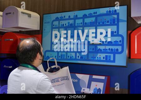 Las Vegas, NV, USA. 6th Januar 2022. Der USPS-Stand auf der CES 2022 im Las Vegas Convention Center in Las Vegas, Nevada, am 06. Januar 2022. Quelle: Dee Cee Carter/Media Punch/Alamy Live News Stockfoto