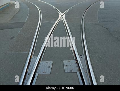 Schienen, Entscheidungen, Eisenbahnknotenpunkt, Schiene, Eisenbahnknotenpunkte Stockfoto