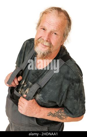 Handwerker, Tätowierung, Overalls, Handwerker, Tätowierungen, Insgesamt Stockfoto