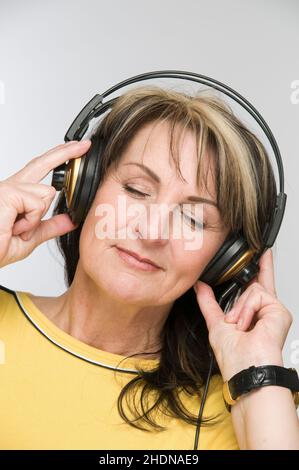 Musik, Musik hören, Musik hören, Musik hören Stockfoto