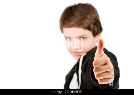 Daumen hoch, ok, Positivität ausdrücken, Daumen hoch, Positivität ausdrücken, ok-Schild Stockfoto