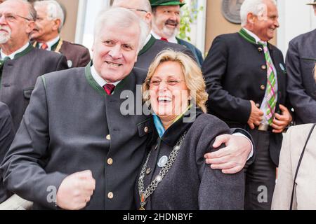 Gebirgsschützen, horst seehofer, ingrid pongratz Stockfoto