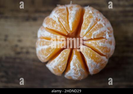 clementine, geschält, Clementinen, Peeleds Stockfoto
