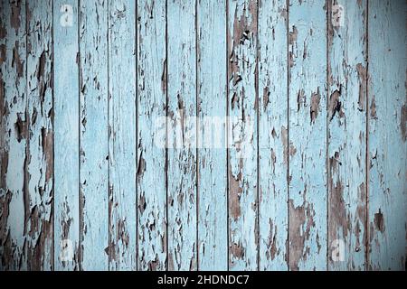 Abschuppung, Holzwand, Farbauflage, Holzwände, Farbreste, Fleckenauflage Stockfoto