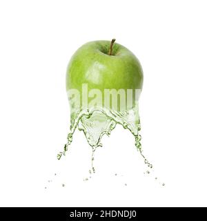 apfel, waschen, spritzen, Äpfel, waschen, Spritzer, Spritzer Stockfoto