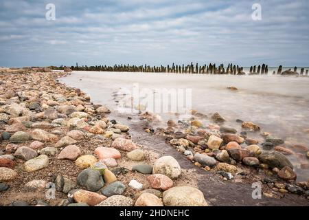 ostsee, Groyne, ostsee, Groynes Stockfoto