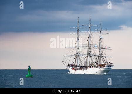 Segelboot, Windjammer, hanse Sail, Segelboote, Segeln, Segelboot, Segelboote, Windjammer Stockfoto