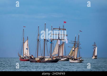 Segelboot, Windjammer, hanse Sail, Segelboote, Segeln, Segelboot, Segelboote, Windjammer Stockfoto